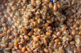 MAPLE BAKED BEANS WITH SAUSAGE